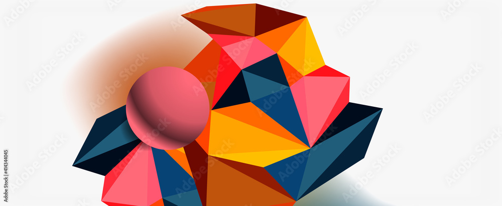 Trendy 3d geometric composition, design template for business or technology presentation, internet poster or web brochure cover Trendy 3d geometric composition, design template for business or technology presentation, internet poster or web brochure cover