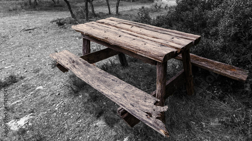 table et bancs en bois