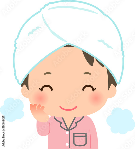 入浴して温まった若い女性