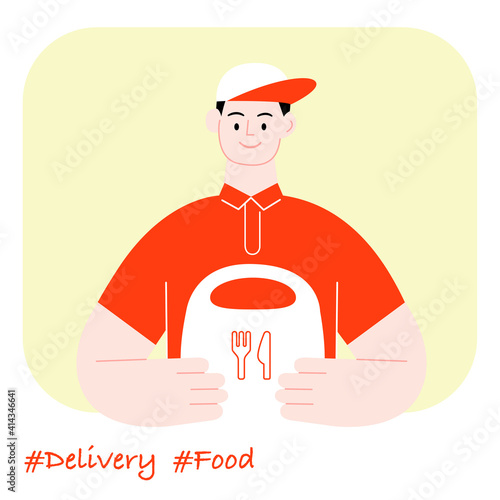 職業イラスト／Delively Food／フードデリバリーの男性