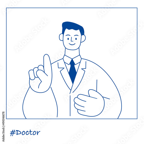 職業イラスト／Doctor／安心できる説明をするドクター