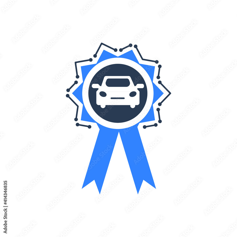Car certified, card license, car guarantee, buying receipt, car loan icon with vector illustration and flat style design. 