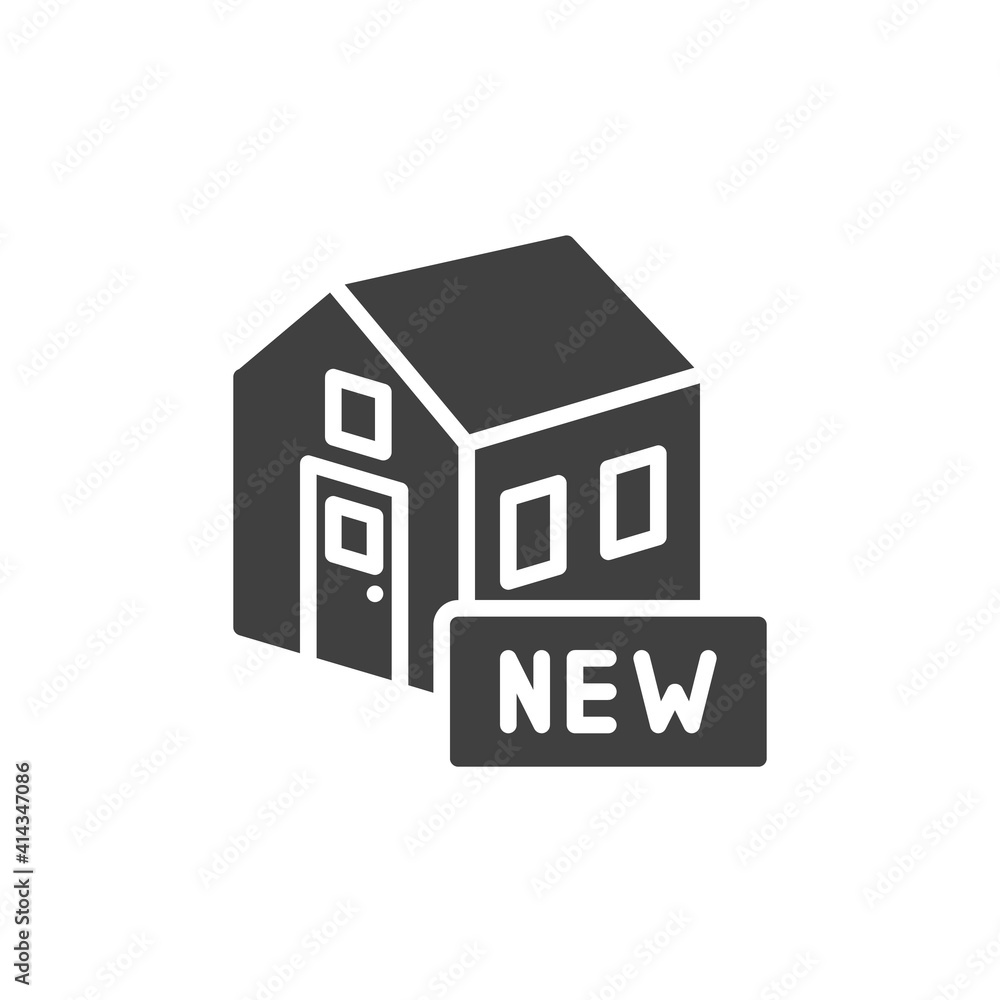 New house vector icon. filled flat sign for mobile concept and web design. New home building glyph icon. Real estate symbol, logo illustration. Vector graphics New house vector icon. filled flat sign for mobile concept and web design. New home building glyph icon. Real estate symbol, logo illustration. Vector graphics