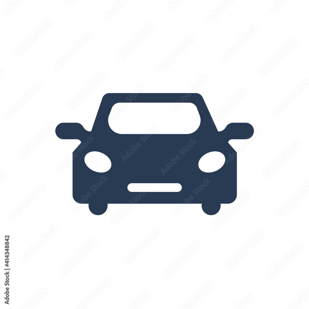Car icon. private car, front side of car, bus, truck, train, vehicle icon in vector and flat shape.