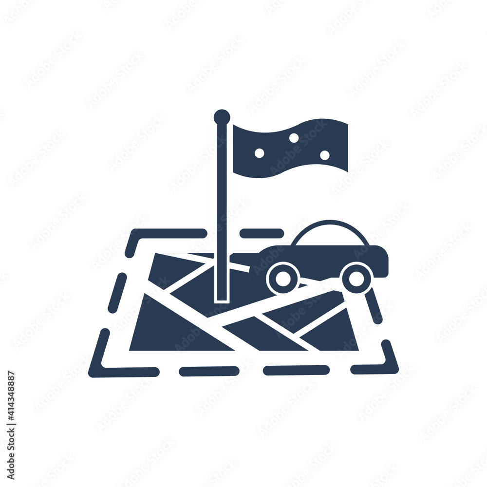 Car location, gps, car tracking, car parking zone, map, compass, pointer, car garage, automobile, home parking location, parking location icon with vector illustration and flat style.