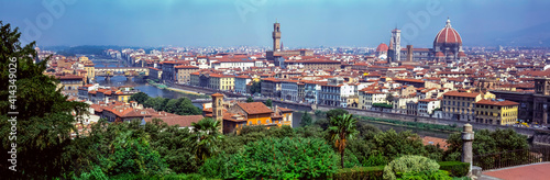 Panoramic landscape view over the City of Florence with the Duomo