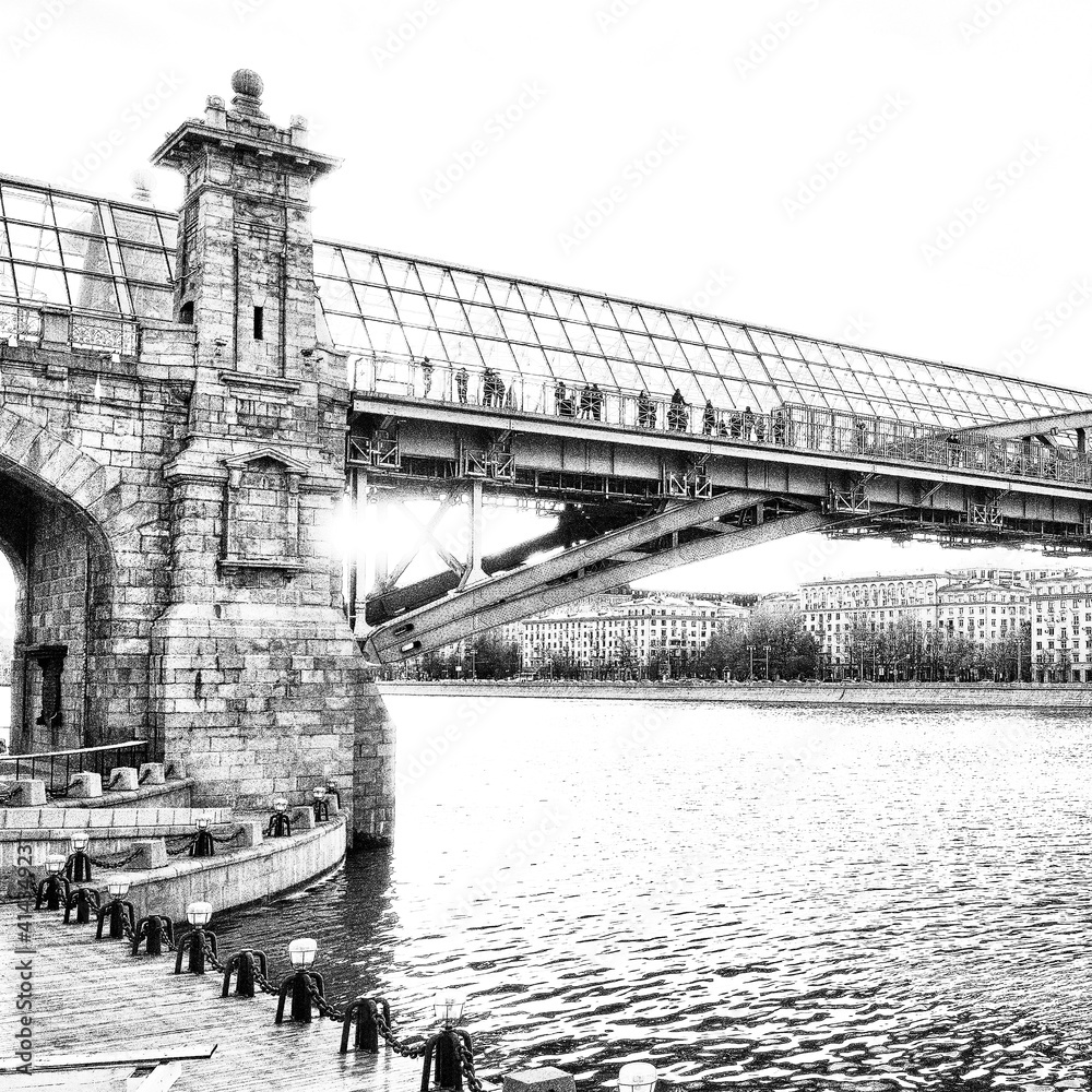 Obraz premium bridge over the Moscow river