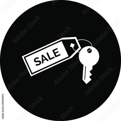 Key icon. Rent a car, rent home, sale key icon with vector illustration and flat style design.
