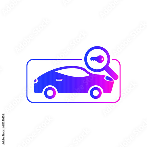 Find car icon. Search car for rent icon. car tracking  gps  map  location  parking zone search icon with vector illustration and flat style design.