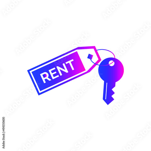 Key icon. Rent a car, rent home, sale key icon with vector illustration and flat style design.