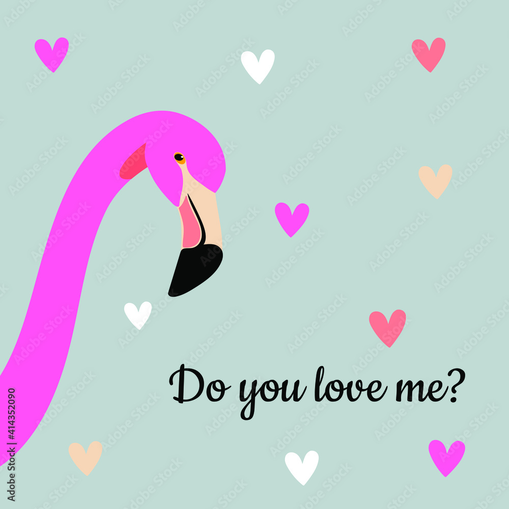 Exotic cute pink flamingo asks: 