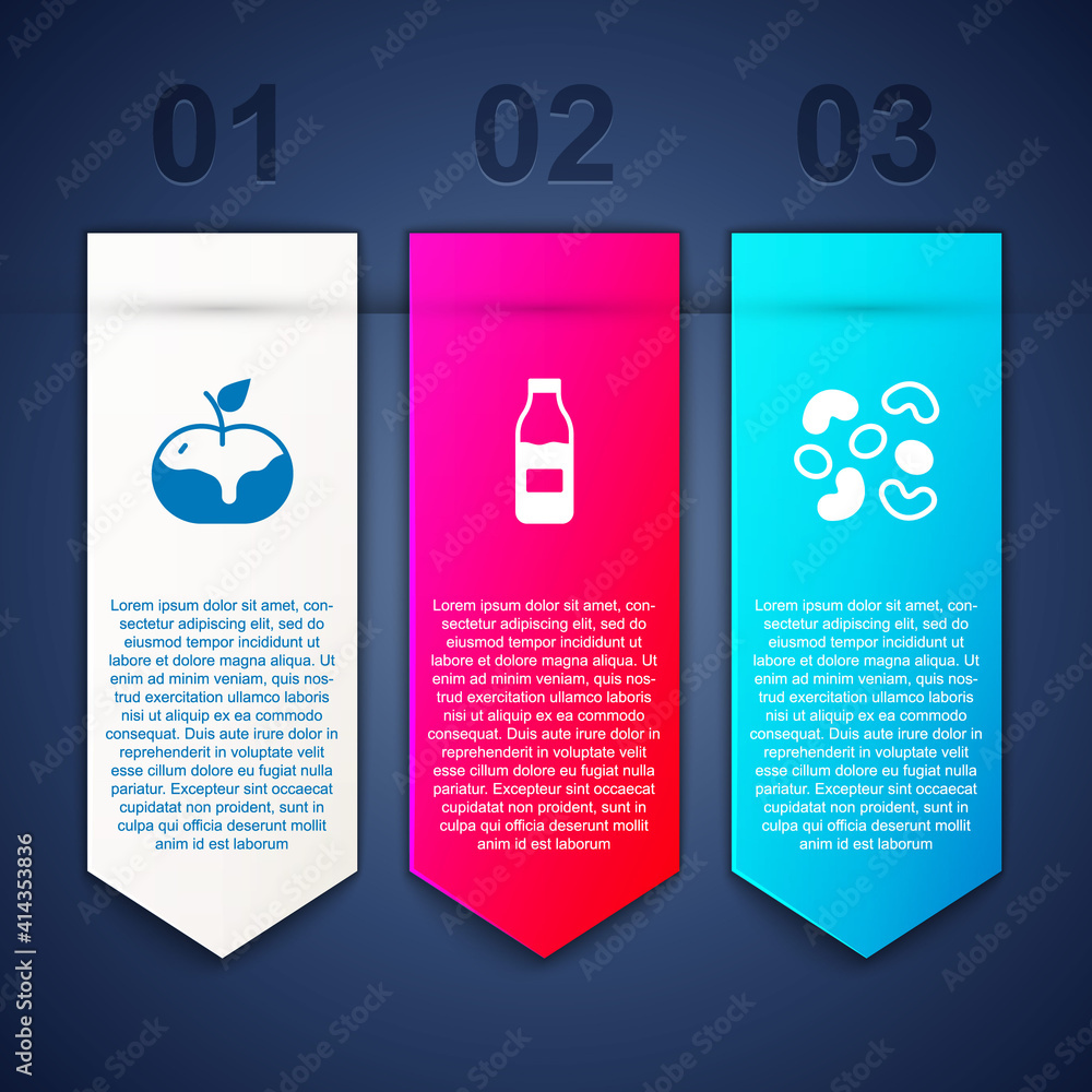 Set Apple in caramel, Bottle with milk and Jelly candy. Business infographic template. Vector. Set Apple in caramel, Bottle with milk and Jelly candy. Business infographic template. Vector.