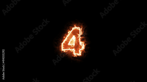 number 4 letter burning or flammable