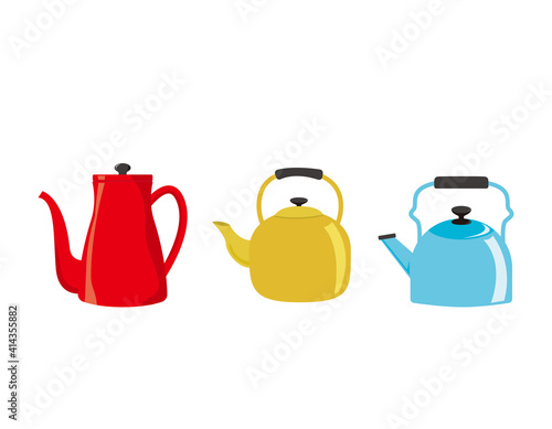 やかんのベクターイラスト　ケトル　キッチン用品