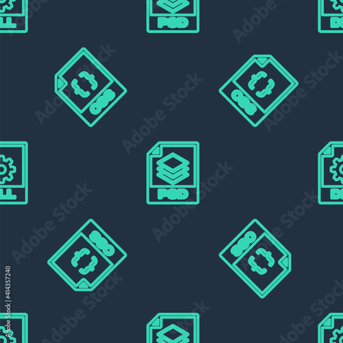 Set line PSD file document, CSS and DLL on seamless pattern. Vector.