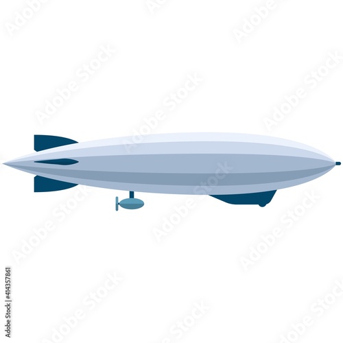 Vector zeppelin blimp air transport isolated on white