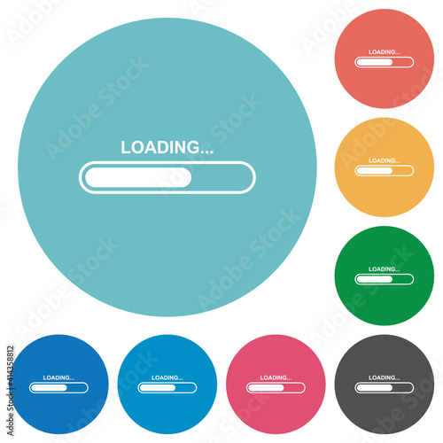 Loading flat round icons