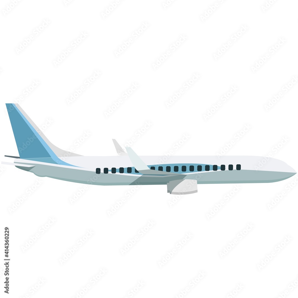 Airplane side view vector isolated on white background