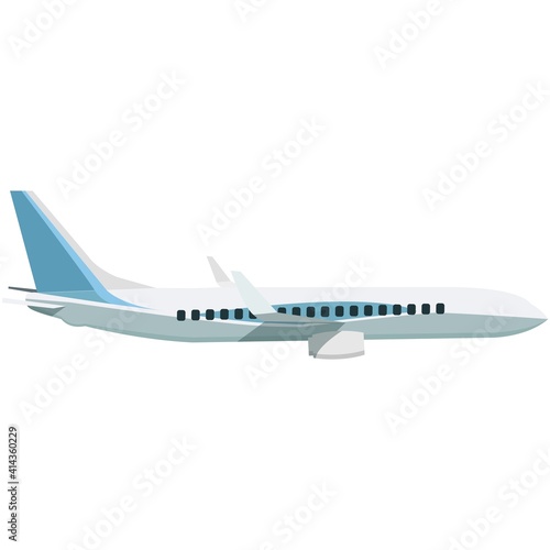 Airplane side view vector isolated on white background