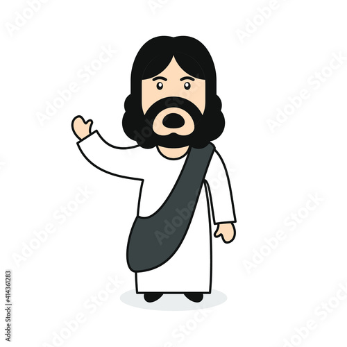 cute jesus character vector set