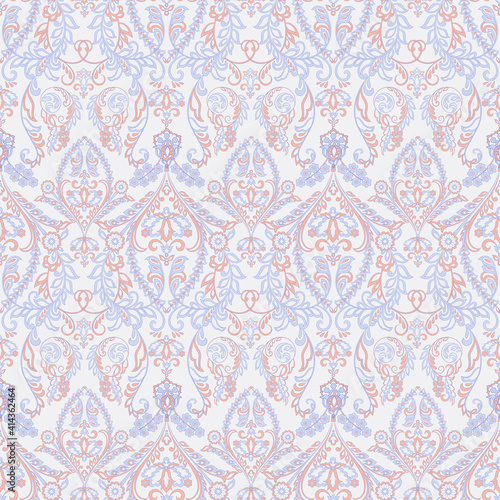 Vector Baroque floral pattern. Seamless classic floral ornament