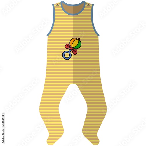 Vector baby jumpsuit isolated on white background