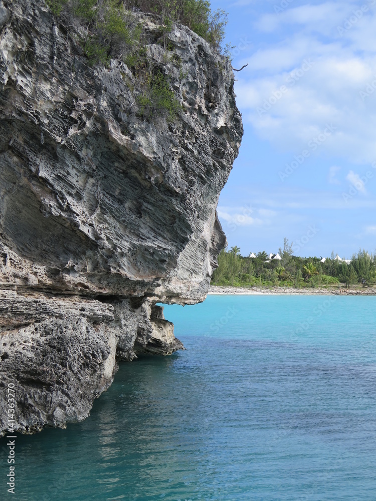 a beautiful cliff on Eleuthera Island in the month of February, Bahamas