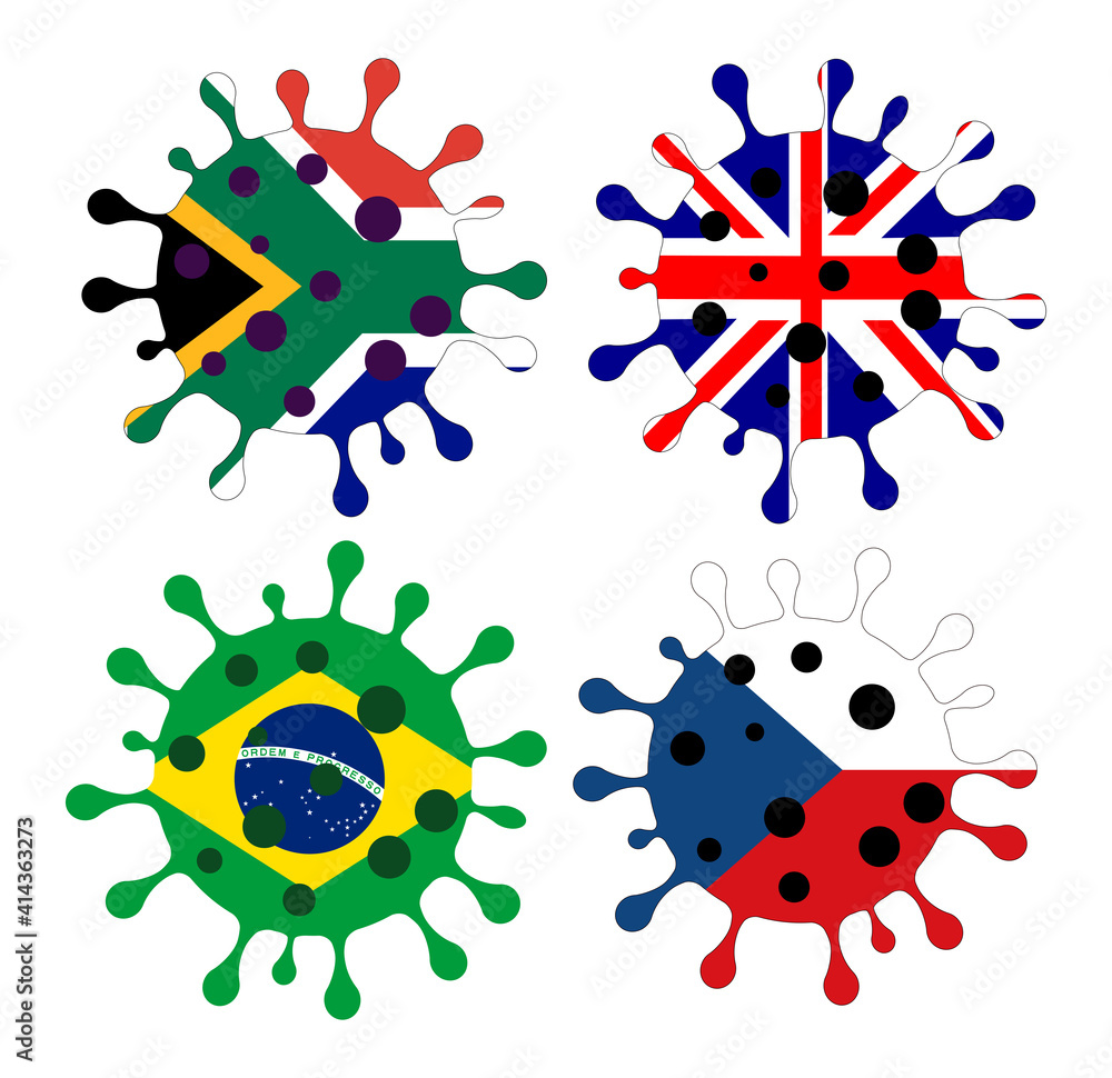 Fototapeta premium Various mutation of the coronavirus - covid-19