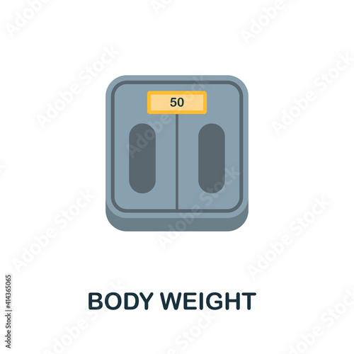 Body Weight flat icon. Color simple element from nutrition collection. Creative Body Weight icon for web design, templates, infographics and more © Mariia
