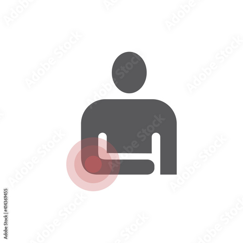 Pain in elbow icon, Vector sign for web graphic