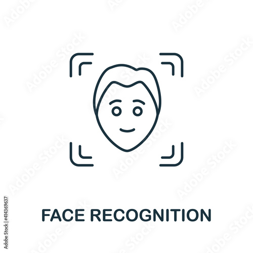 Face Recognition icon. Simple element from internet security collection. Creative Face Recognition icon for web design, templates, infographics and more