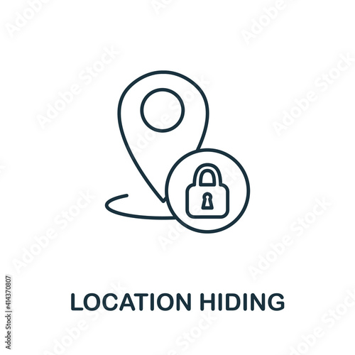 Location Hiding icon. Monochrome simple Location Hiding icon for templates, web design and infographics