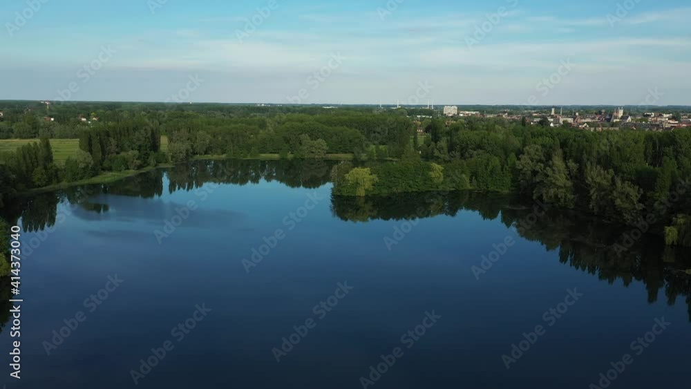 Flight above a lake, near Dendermonde, Belgium Flight above a lake, near Dendermonde, Belgium