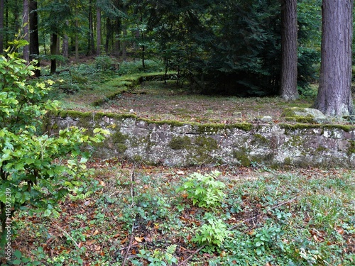 Fundamente römisches Kleinkastell Hönehaus bei Robern im Odenwald photo