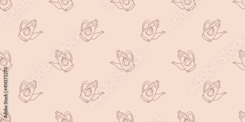 Teapots seamless repeat pattern background vector