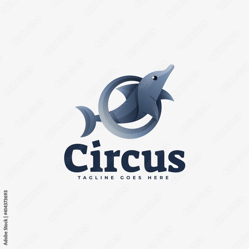 Obraz premium Vector Logo Illustration Circus Gradient Colorful Style.