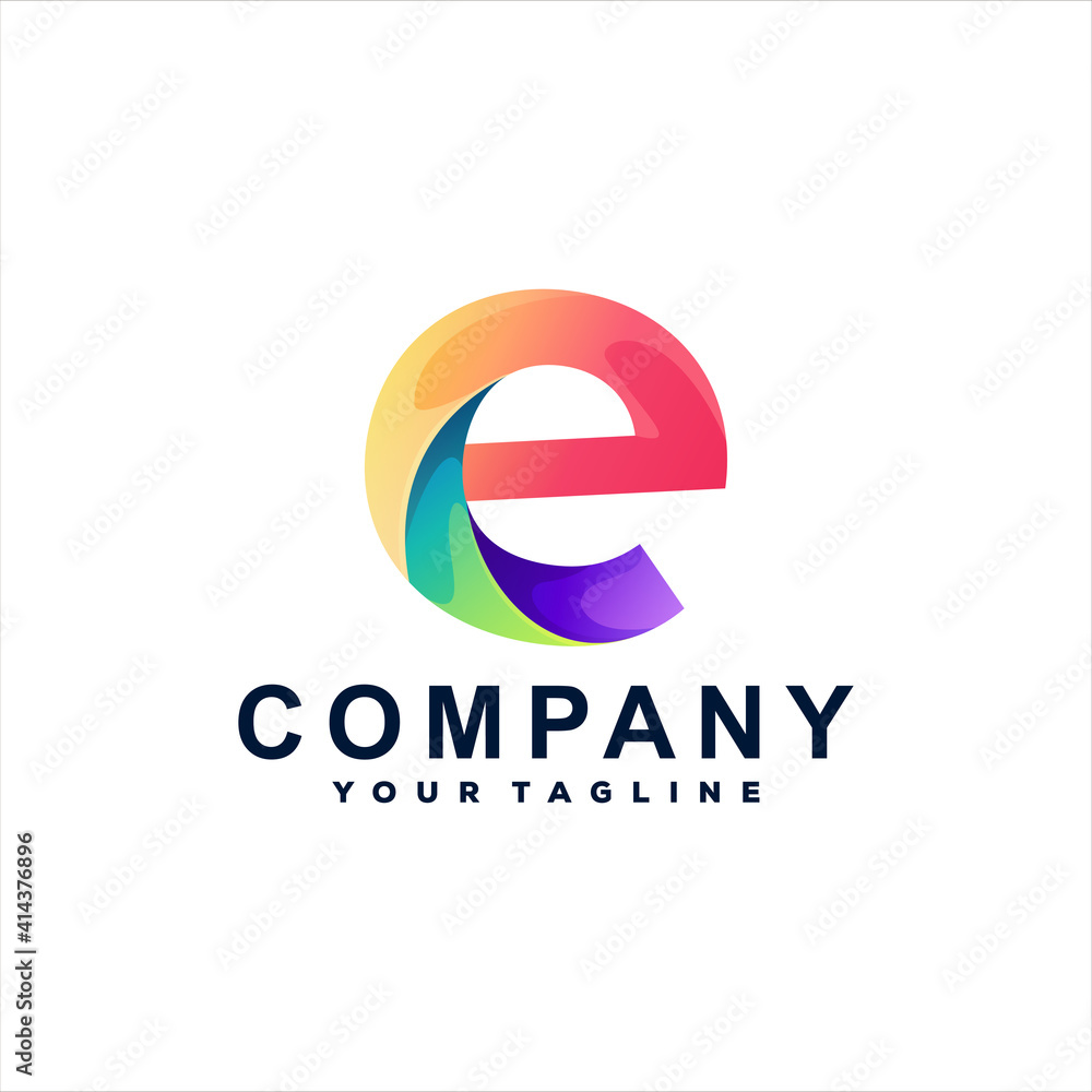 letter e gradient logo design letter e gradient logo design