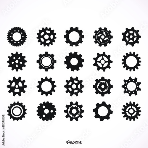 set gear Icon vector flat design