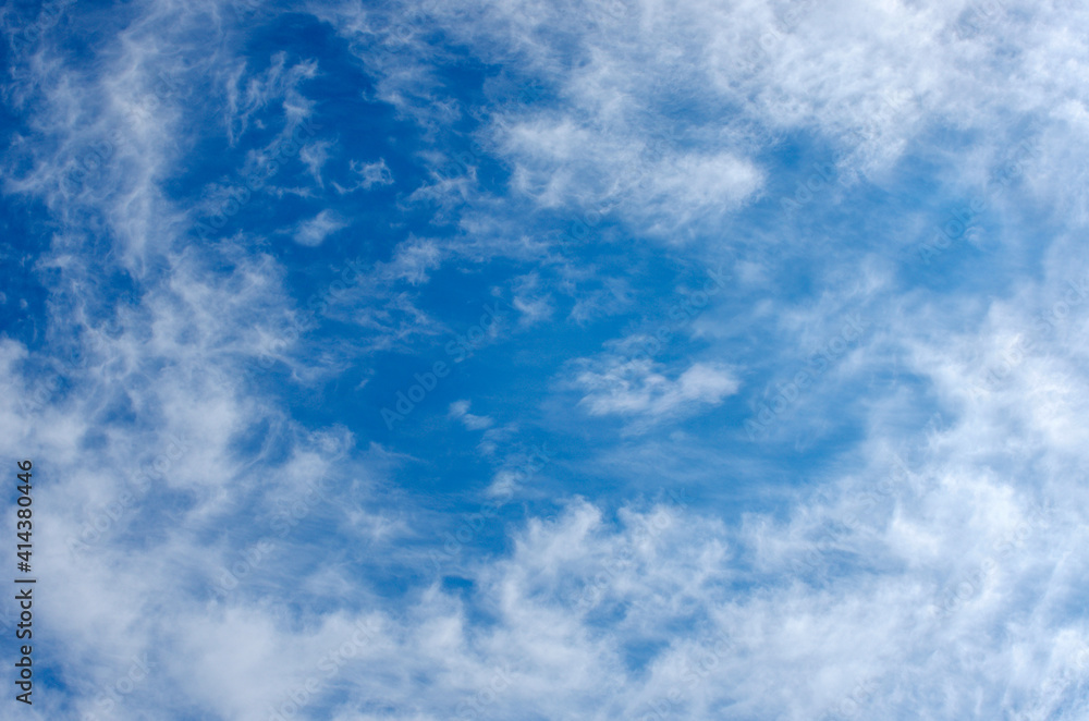 White clouds in blue sky