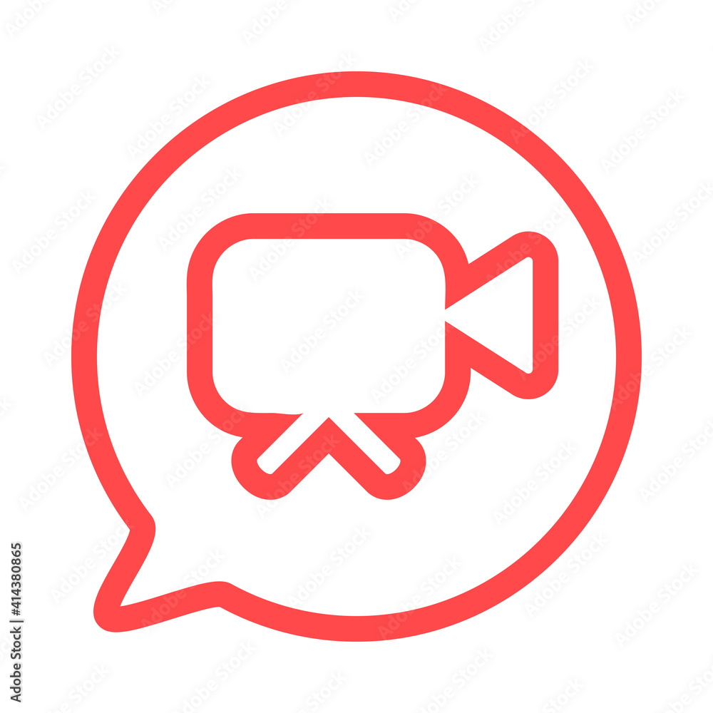 Naklejka premium Video camera silhouette square icon