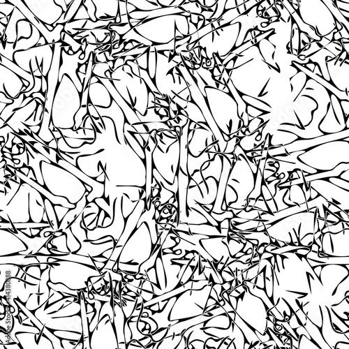 Seamless monochrome pattern of abstract elements. Чёрно белый гранж фон