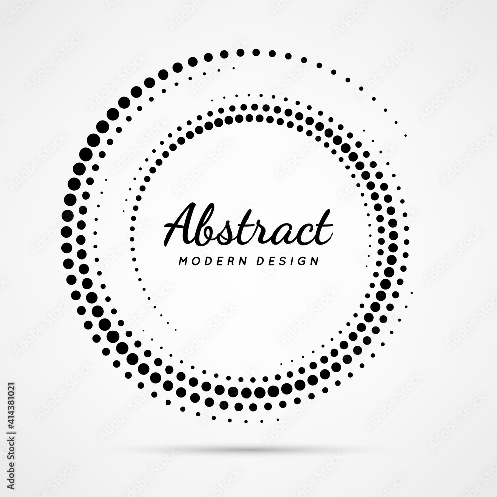 Circular dot frame. Circle border with effect halftone. Modern faded ring. Semitone shape round. Point sphere boarder. Dotted geometric pattern. Graphic small dots element for design prints. Vector Circular dot frame. Circle border with effect halftone. Modern faded ring. Semitone shape round. Point sphere boarder. Dotted geometric pattern. Graphic small dots element for design prints. Vector
