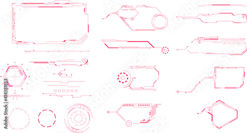 Futuristic or target screen and border aim control panel. Screen elements User Interface for Gaming UX UI HUD.