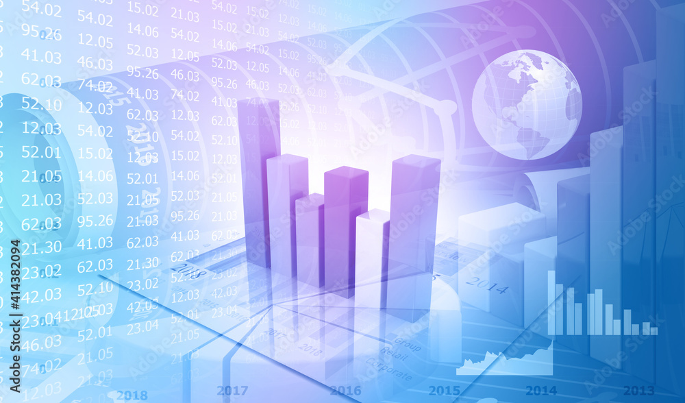 Financial graphs charts. Business graph. 3d illustration.. Financial graphs charts. Business graph. 3d illustration..
