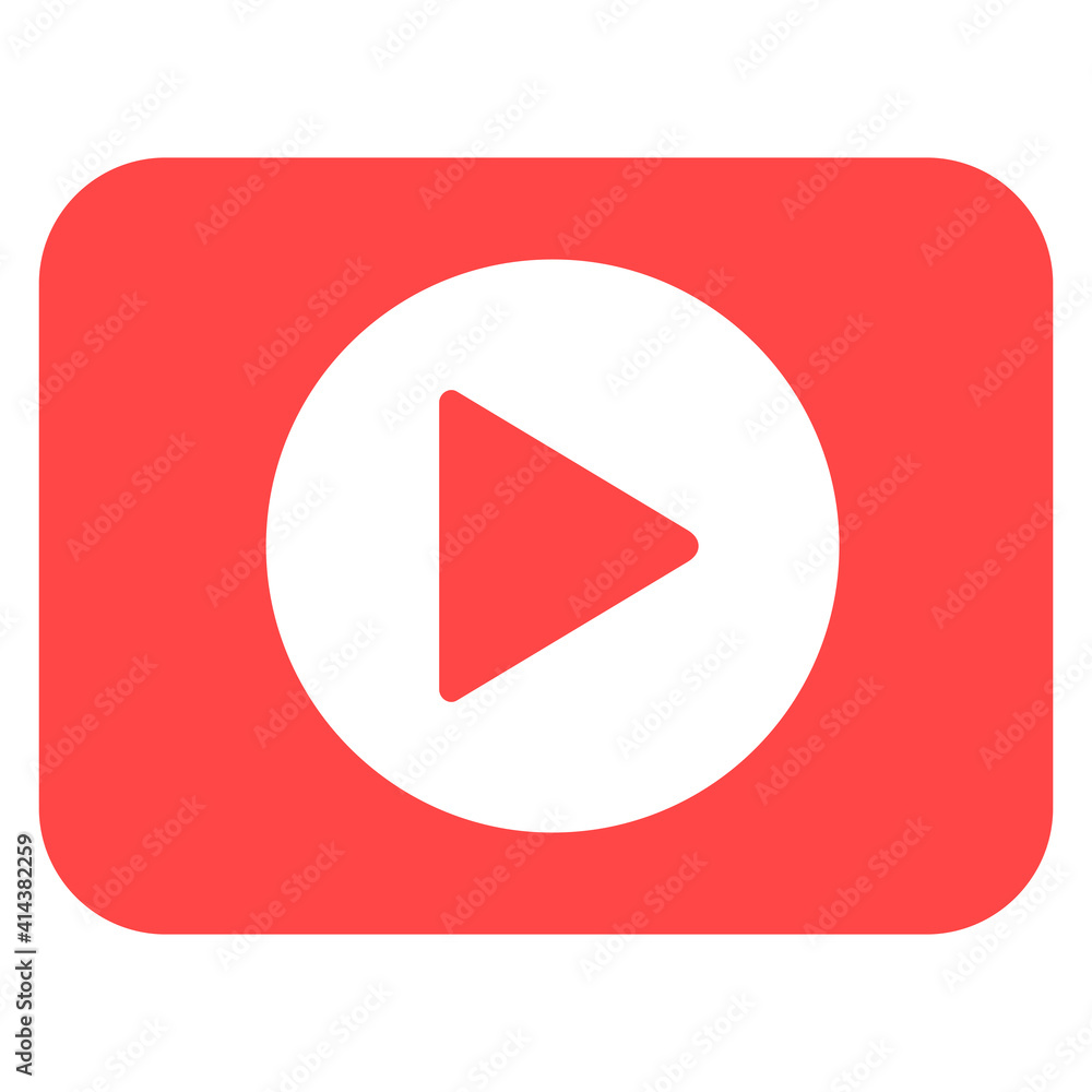 Play bubble button color icon Play bubble button color icon