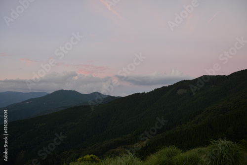 sunset at the mountain, in Miyazaki, Japan