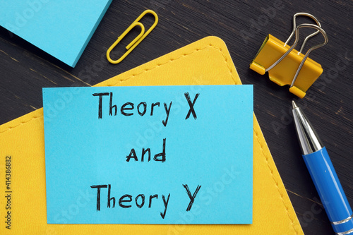 Konstfotografi Financial concept about Theory X and Theory Y with phrase on the piece of paper
