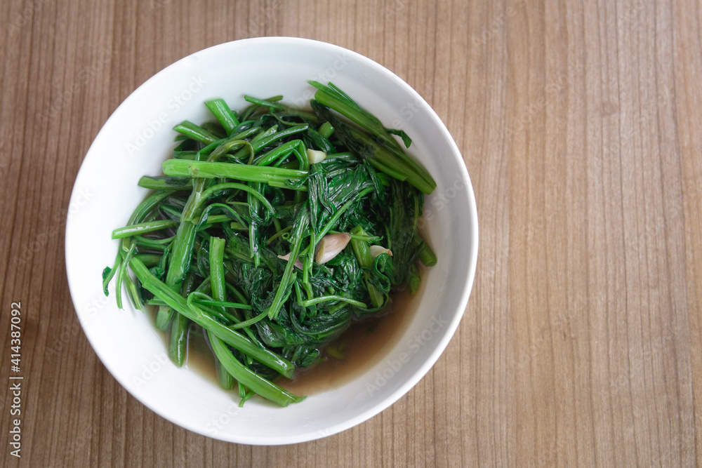 stir fried moring glory with garlic stir fried moring glory with garlic