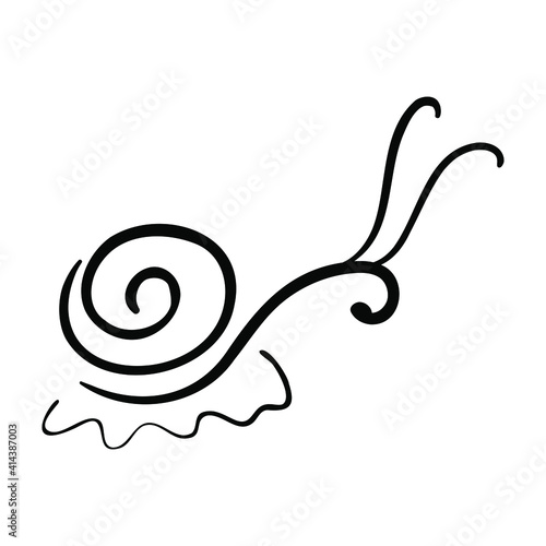 snail on white background