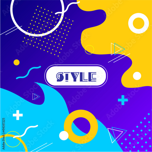 Abstract Colorful Memphis Art Background bright colors